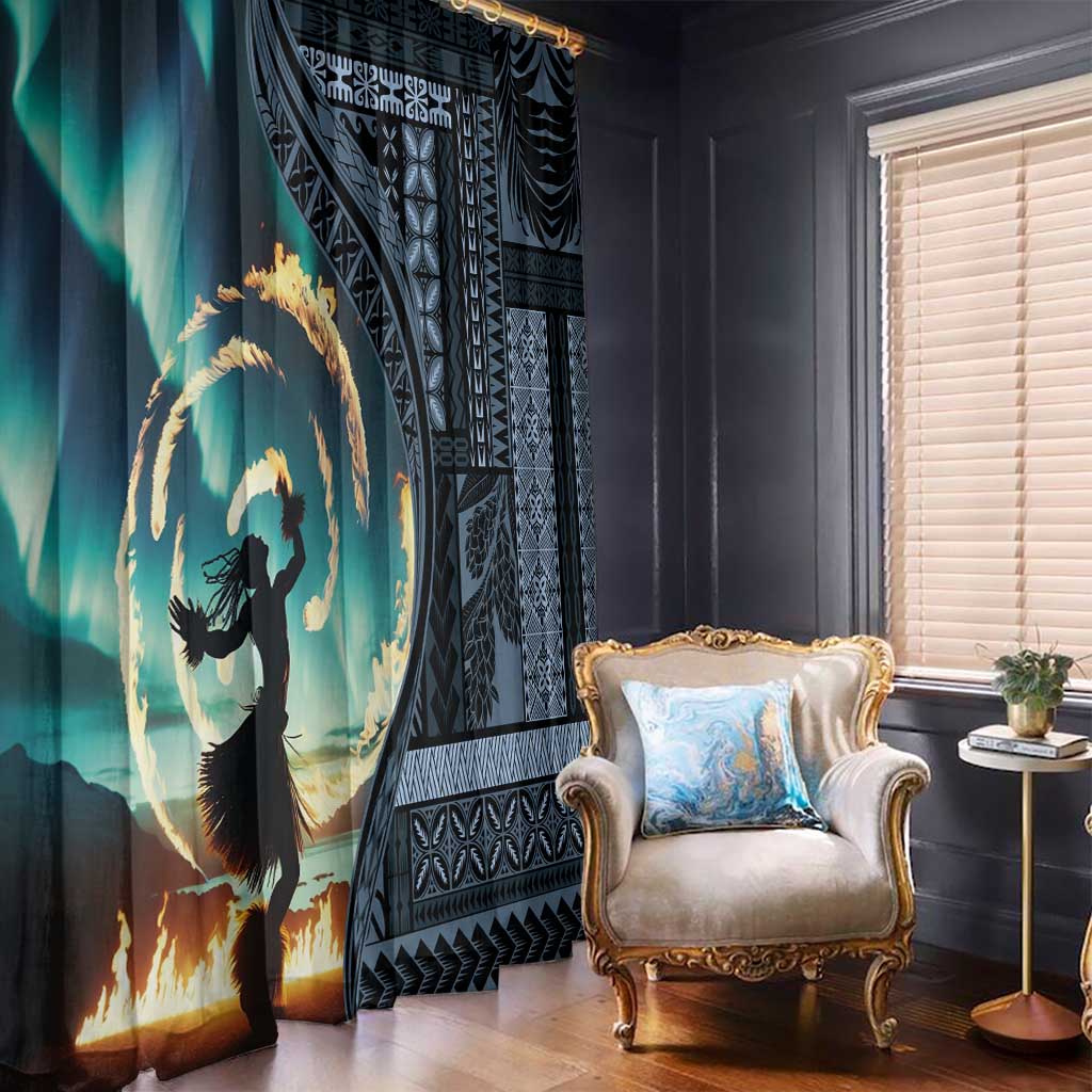 Samoan Siapo Motif and Siva Afi Dance Window Curtain