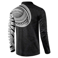 Samoan Art Tattoo Polynesian Pattern Button Sweatshirt