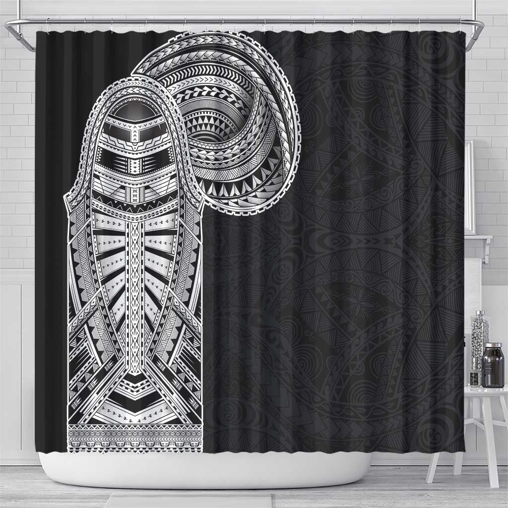 Samoan Art Tattoo Polynesian Pattern Shower Curtain