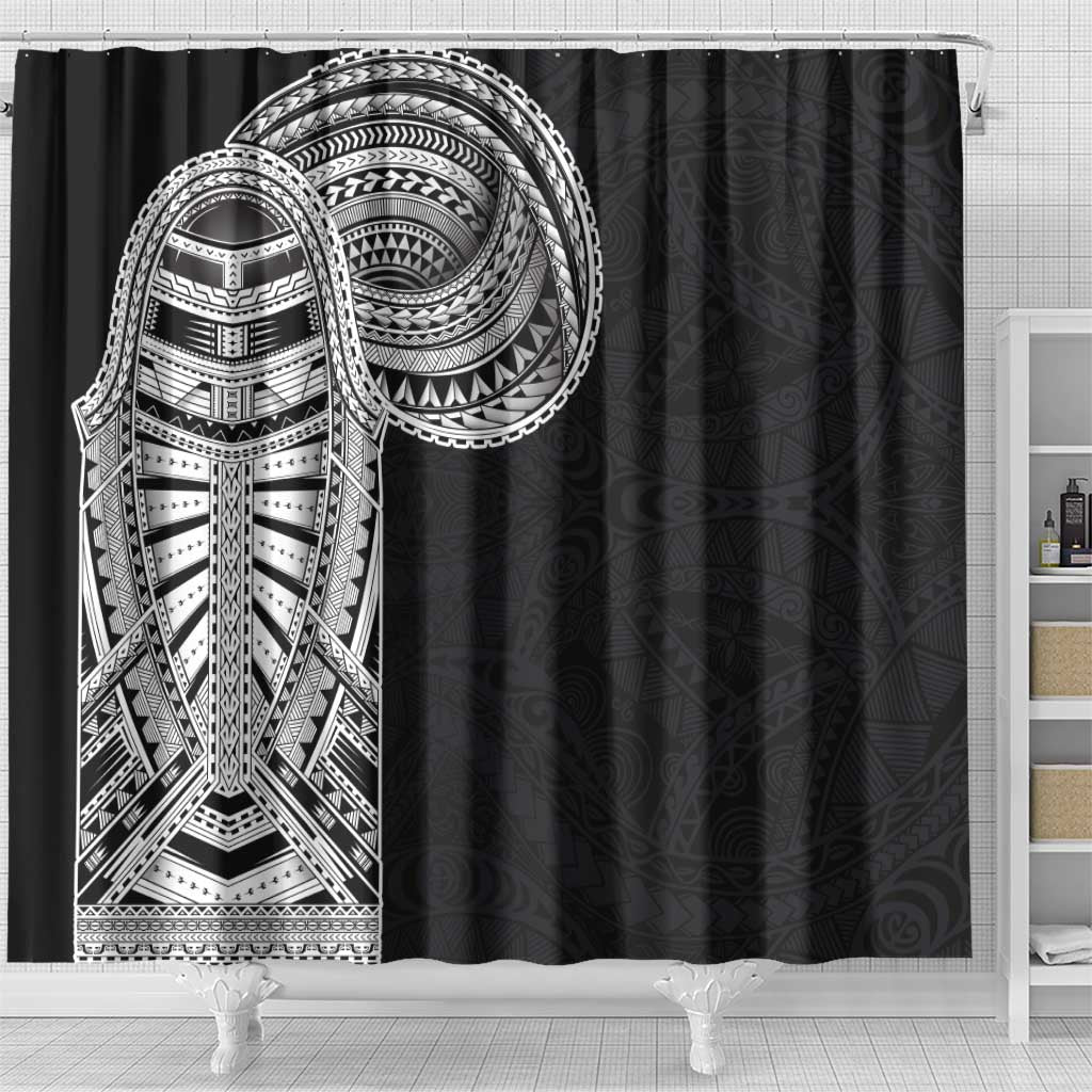 Samoan Art Tattoo Polynesian Pattern Shower Curtain