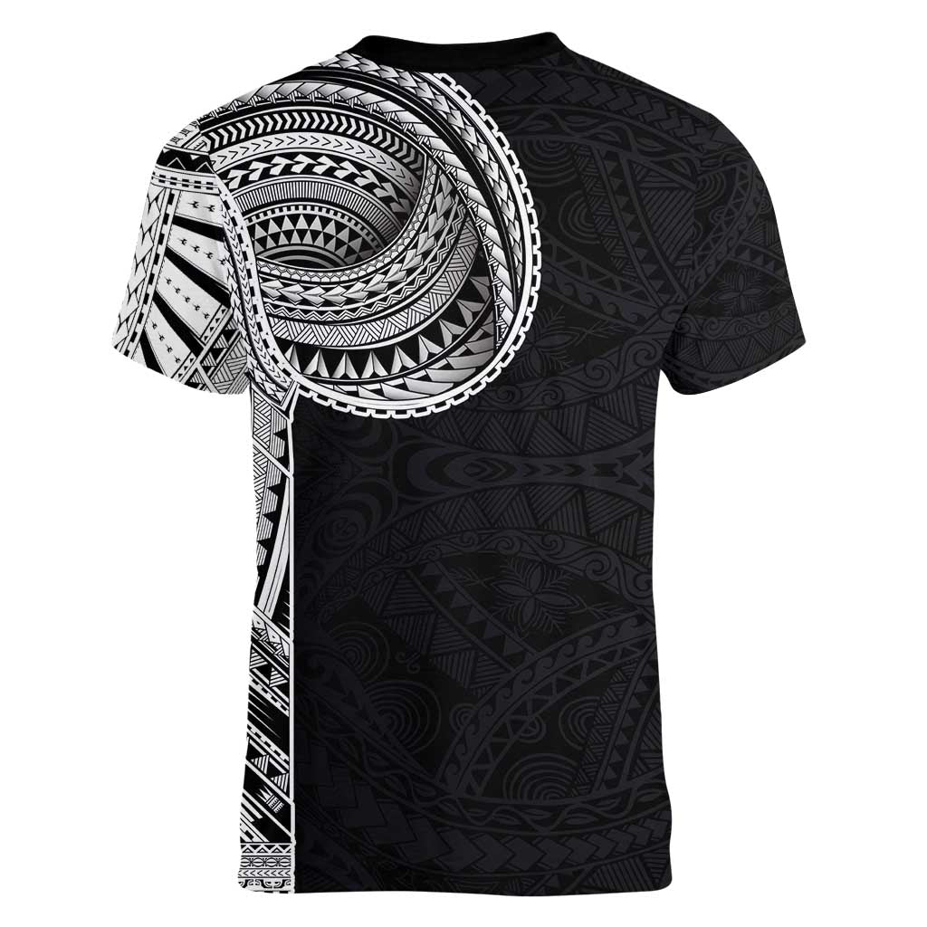 Samoan Art Tattoo Polynesian Pattern Women V-Neck T-Shirt
