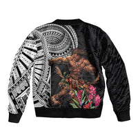 Samoan Warrior Art Tattoo Bomber Jacket Polynesian Pattern and Teuila LT03 - Polynesian Pride