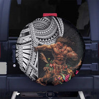 Samoan Warrior Art Tattoo Spare Tire Cover Polynesian Pattern and Teuila LT03 - Polynesian Pride