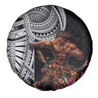 Samoan Warrior Art Tattoo Spare Tire Cover Polynesian Pattern and Teuila LT03 - Polynesian Pride