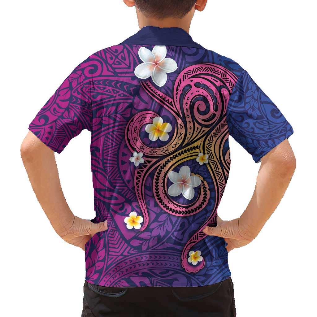 Hawaiian Octopus Tattoo and Frangipani Family Matching Summer Maxi Dress and Hawaiian Shirt LT03 - Polynesian Pride