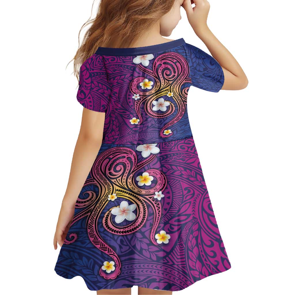 Hawaiian Octopus Tattoo and Frangipani Family Matching Summer Maxi Dress and Hawaiian Shirt LT03 - Polynesian Pride