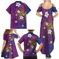 Hawaiian Octopus Tattoo and Frangipani Family Matching Summer Maxi Dress and Hawaiian Shirt LT03 - Polynesian Pride