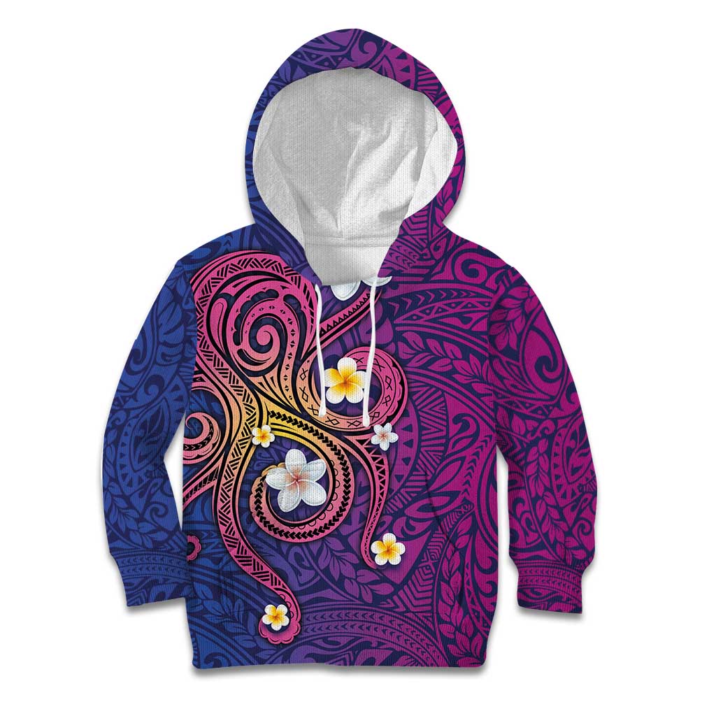 Hawaiian Octopus Tattoo and Frangipani Kid Hoodie