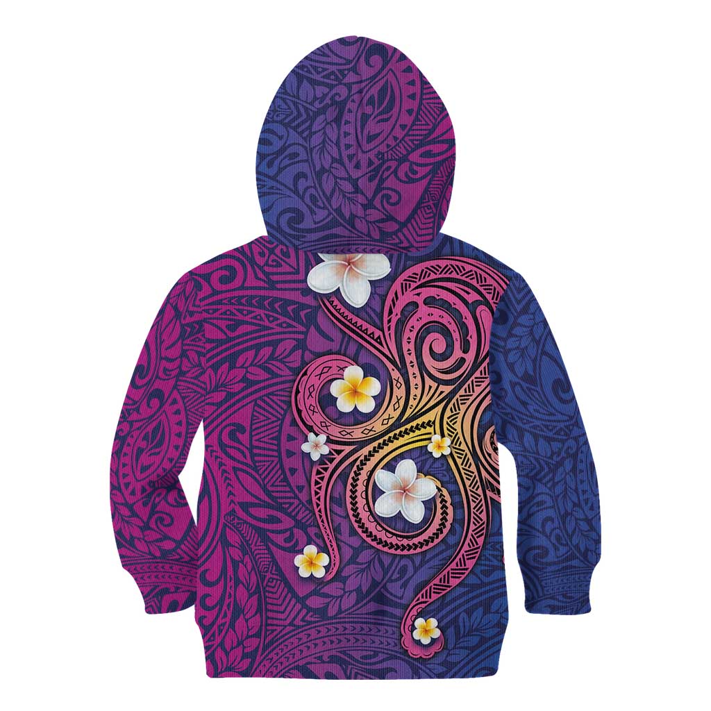 Hawaiian Octopus Tattoo and Frangipani Kid Hoodie
