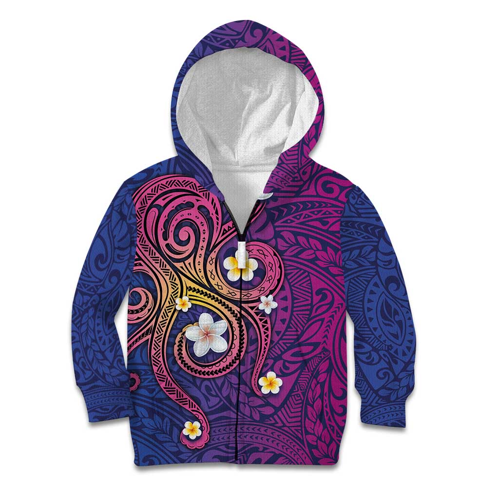 Hawaiian Octopus Tattoo and Frangipani Kid Hoodie