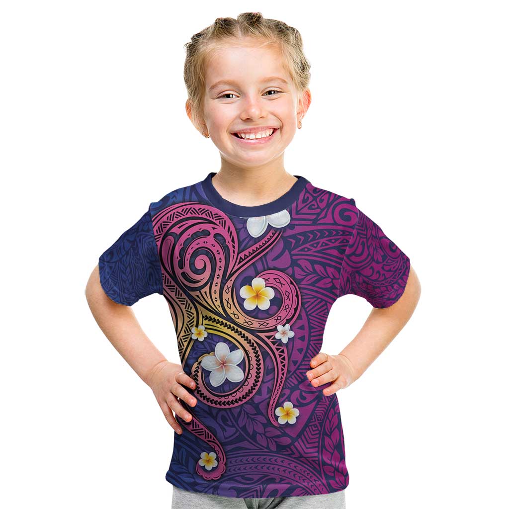 Hawaiian Octopus Tattoo and Frangipani Kid T Shirt