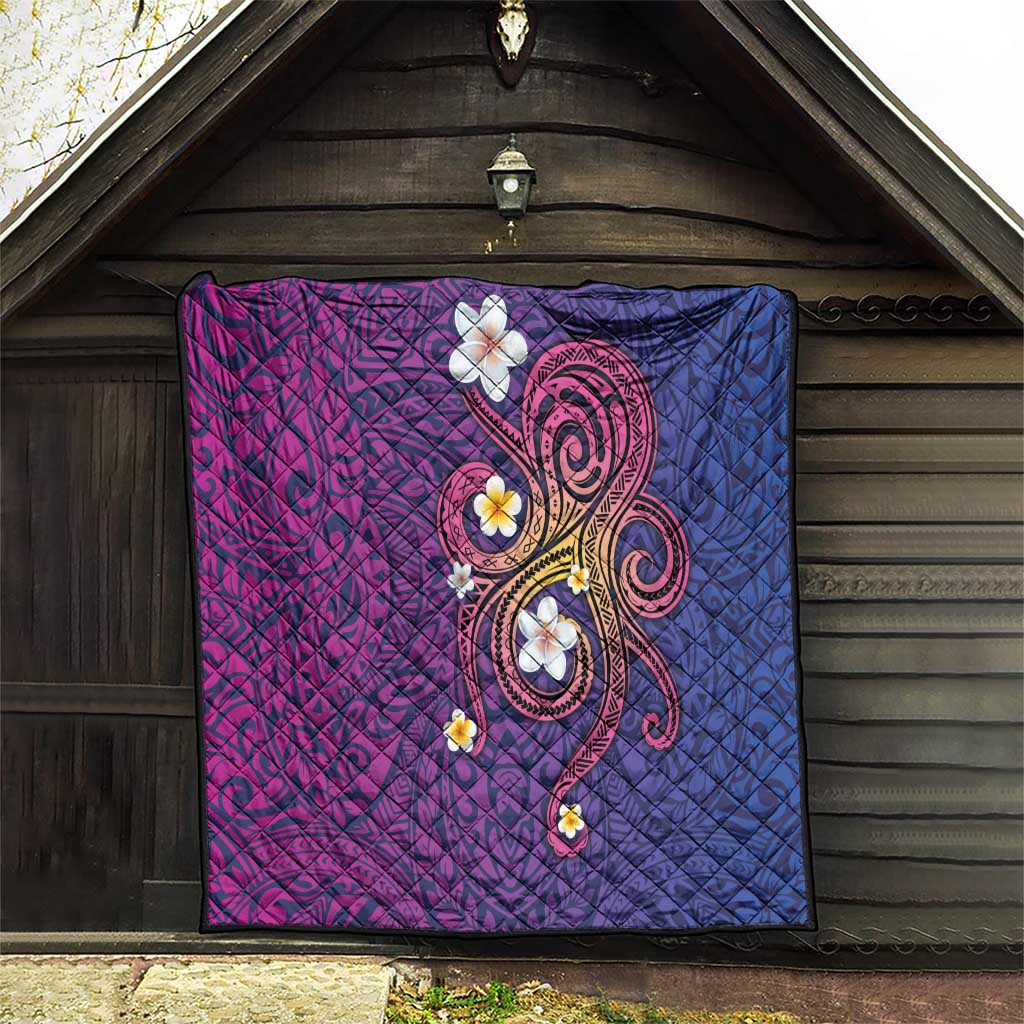 Hawaiian Octopus Tattoo and Frangipani Quilt