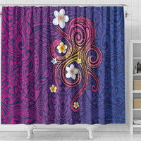 Hawaiian Octopus Tattoo and Frangipani Shower Curtain