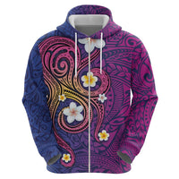 Hawaiian Octopus Tattoo and Frangipani Zip Hoodie