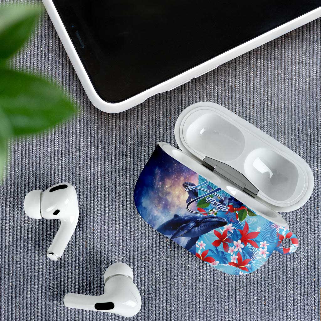Hawaii Aloha Whales AirPods Case Hibiscus and Whales with Polynesian Pattern - Polynesian Pride