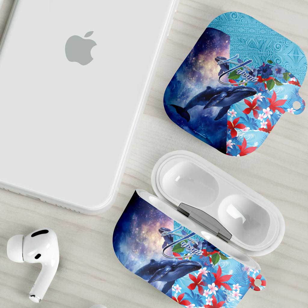 Hawaii Aloha Whales AirPods Case Hibiscus and Whales with Polynesian Pattern - Polynesian Pride