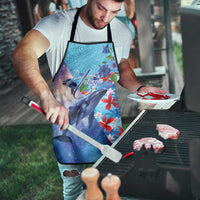 Hawaii Aloha Whales Apron Hibiscus and Whales with Polynesian Pattern - Polynesian Pride