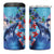 Hawaii Aloha Whales 4 in 1 Can Cooler Tumbler Hibiscus and Whales with Polynesian Pattern - Polynesian Pride