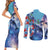 Hawaii Aloha Whales Couples Matching Short Sleeve Bodycon Dress and Long Sleeve Button Shirt Hibiscus and Whales with Polynesian Pattern - Polynesian Pride