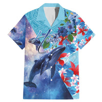 Hawaii Aloha Whales Family Matching Mermaid Dress and Hawaiian Shirt Hibiscus and Whales with Polynesian Pattern - Polynesian Pride