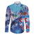 Hawaii Aloha Whales Family Matching Off The Shoulder Long Sleeve Dress and Hawaiian Shirt Hibiscus and Whales with Polynesian Pattern - Polynesian Pride