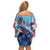 Hawaii Aloha Whales Family Matching Off Shoulder Short Dress and Hawaiian Shirt Hibiscus and Whales with Polynesian Pattern - Polynesian Pride