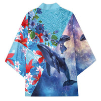 Hawaii Aloha Whales Kimono Hibiscus and Whales with Polynesian Pattern - Polynesian Pride