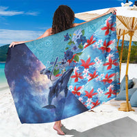 Hawaii Aloha Whales Sarong Hibiscus and Whales with Polynesian Pattern - Polynesian Pride