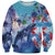 Hawaii Aloha Whales Sweatshirt Hibiscus and Whales with Polynesian Pattern - Polynesian Pride
