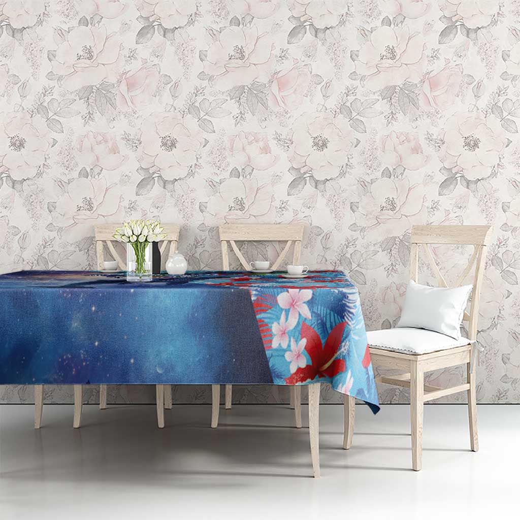 Hawaii Aloha Whales Tablecloth Hibiscus and Whales with Polynesian Pattern - Polynesian Pride