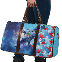 Hawaii Aloha Whales Travel Bag Hibiscus and Whales with Polynesian Pattern - Polynesian Pride