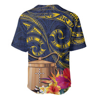 Tokelau Tokehega Day Baseball Jersey Coat of Arms with Polynesian Tattoo and Hibiscus LT03 - Polynesian Pride