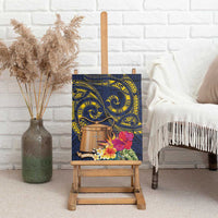 Tokelau Tokehega Day Canvas Wall Art Coat of Arms with Polynesian Tattoo and Hibiscus