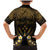 Personalised Kosrae Liberation Day Family Matching Mermaid Dress and Hawaiian Shirt Polynesian Tattoo and Plumeria Gold Color