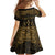Personalised Kosrae Liberation Day Family Matching Mermaid Dress and Hawaiian Shirt Polynesian Tattoo and Plumeria Gold Color