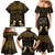 Personalised Kosrae Liberation Day Family Matching Mermaid Dress and Hawaiian Shirt Polynesian Tattoo and Plumeria Gold Color