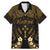 Personalised Kosrae Liberation Day Family Matching Mermaid Dress and Hawaiian Shirt Polynesian Tattoo and Plumeria Gold Color
