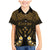 Personalised Kosrae Liberation Day Family Matching Mermaid Dress and Hawaiian Shirt Polynesian Tattoo and Plumeria Gold Color