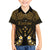 Personalised Kosrae Liberation Day Family Matching Puletasi and Hawaiian Shirt Polynesian Tattoo and Plumeria Gold Color