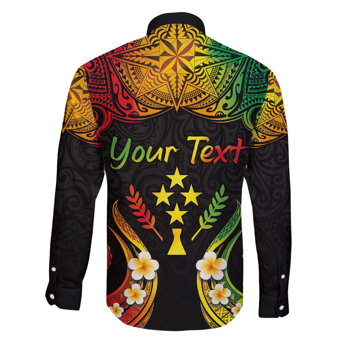 Personalised Kosrae Liberation Day Family Matching Puletasi and Hawaiian Shirt Polynesian Tattoo and Plumeria Reggae Color