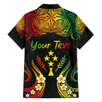 Personalised Kosrae Liberation Day Hawaiian Shirt Polynesian Tattoo and Plumeria Reggae Color