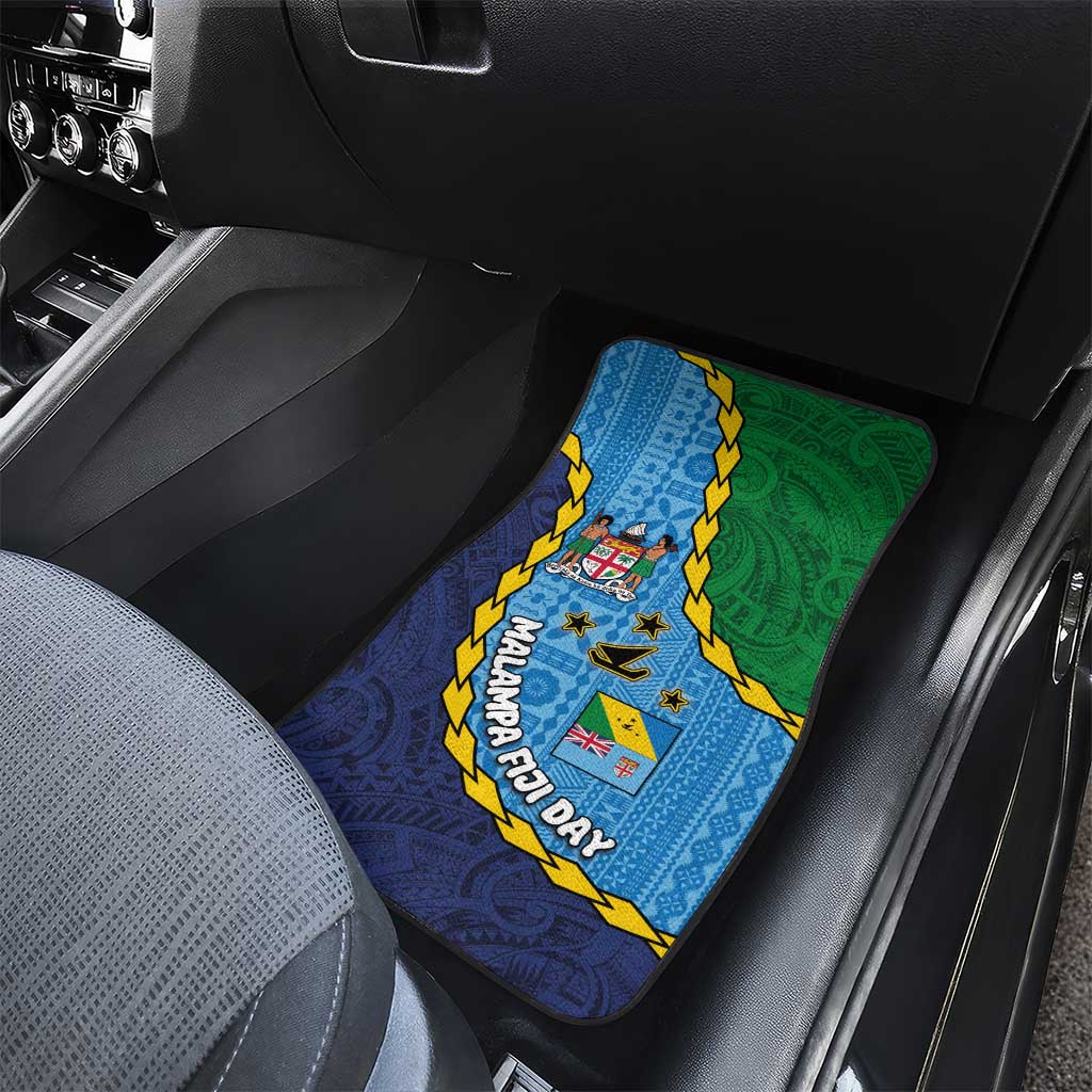 Malampa Fiji Day Car Mats National Symbols with Tapa Tribal and Polynesian Tattoo