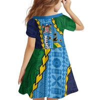 Malampa Fiji Day Family Matching Short Sleeve Bodycon Dress and Hawaiian Shirt National Symbols with Tapa Tribal and Polynesian Tattoo LT03 - Polynesian Pride