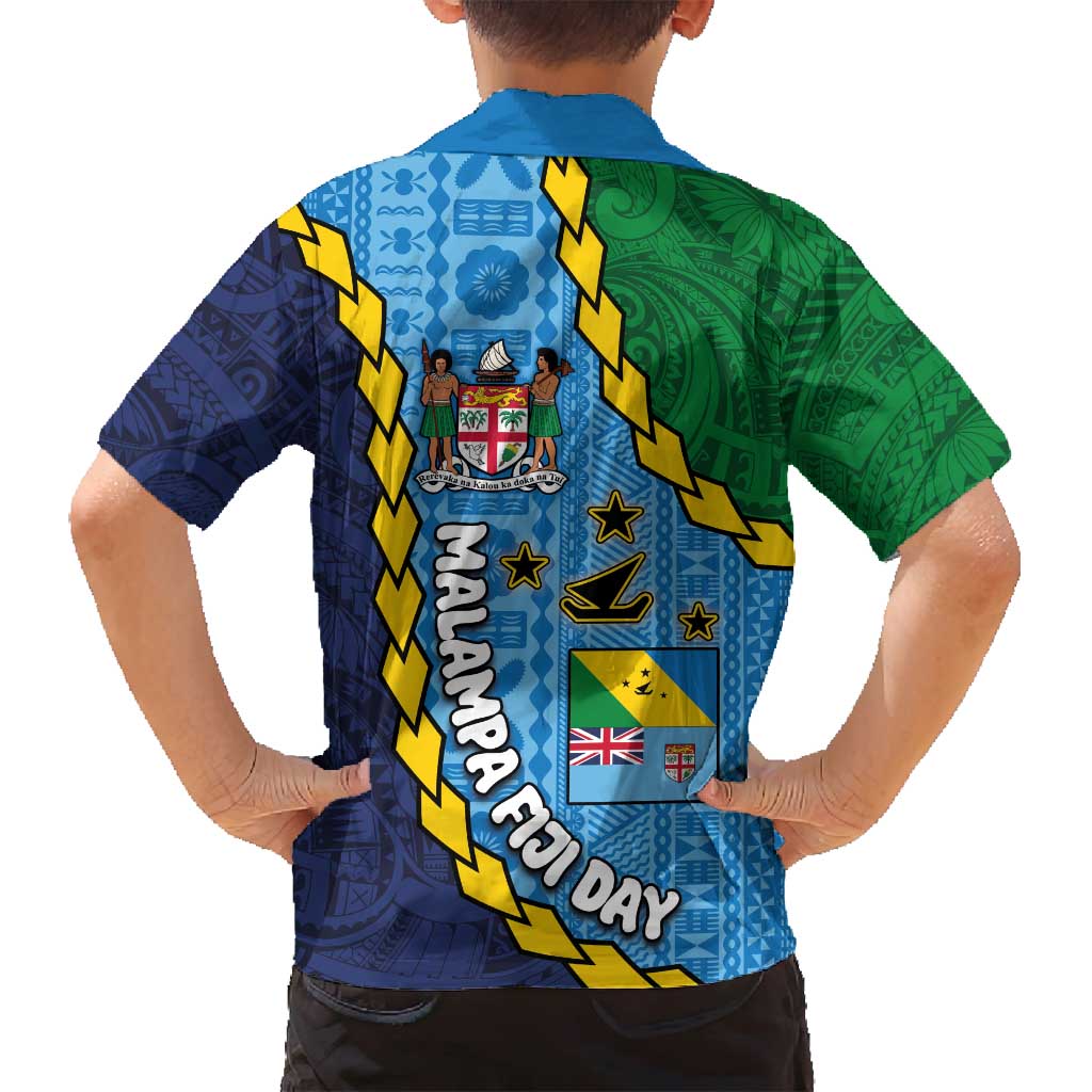 Malampa Fiji Day Family Matching Tank Maxi Dress and Hawaiian Shirt National Symbols with Tapa Tribal and Polynesian Tattoo LT03 - Polynesian Pride