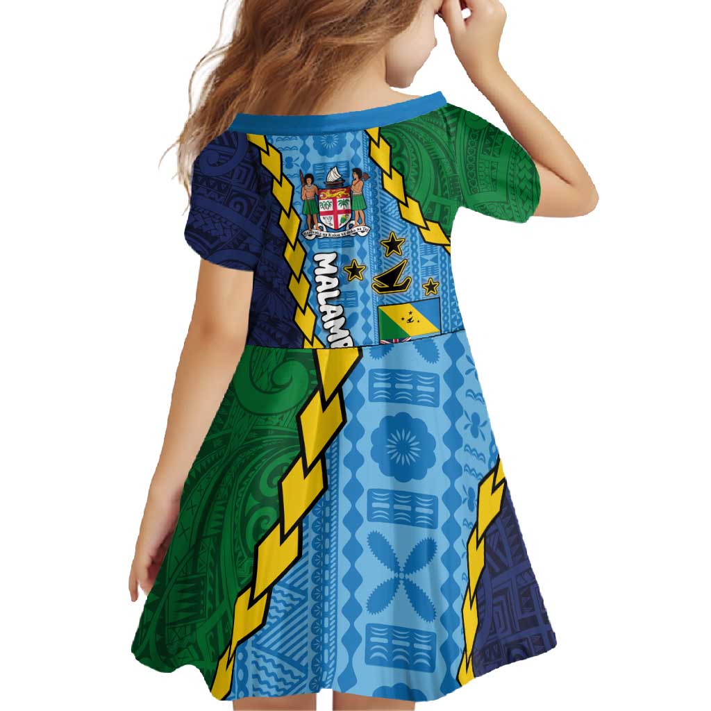 Malampa Fiji Day Family Matching Tank Maxi Dress and Hawaiian Shirt National Symbols with Tapa Tribal and Polynesian Tattoo LT03 - Polynesian Pride