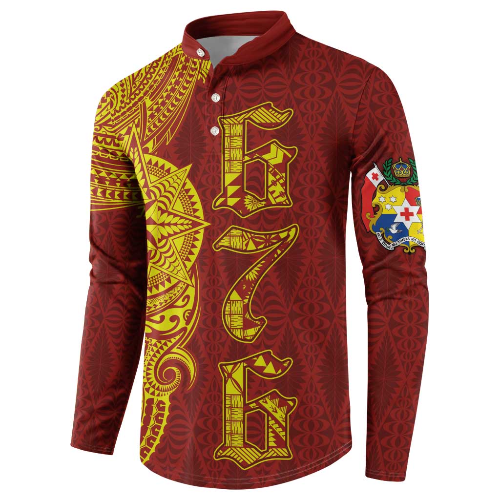 Tonga 676 Ngatu Tribal Tattoo Button Sweatshirt
