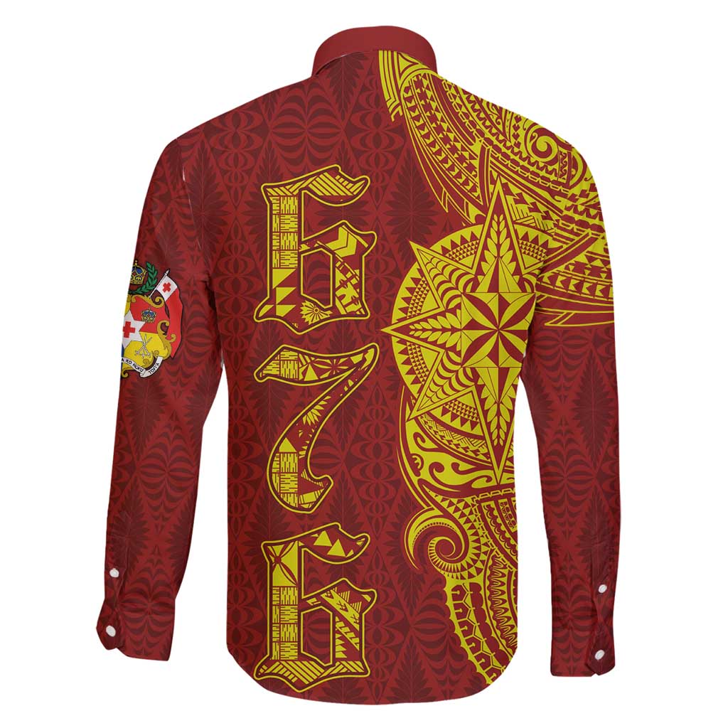 Tonga 676 Ngatu Tribal Tattoo Family Matching Long Sleeve Bodycon Dress and Hawaiian Shirt LT03 - Polynesian Pride