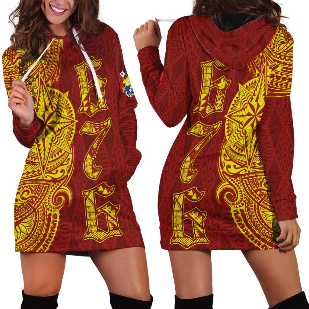 Tonga 676 Ngatu Tribal Tattoo Hoodie Dress