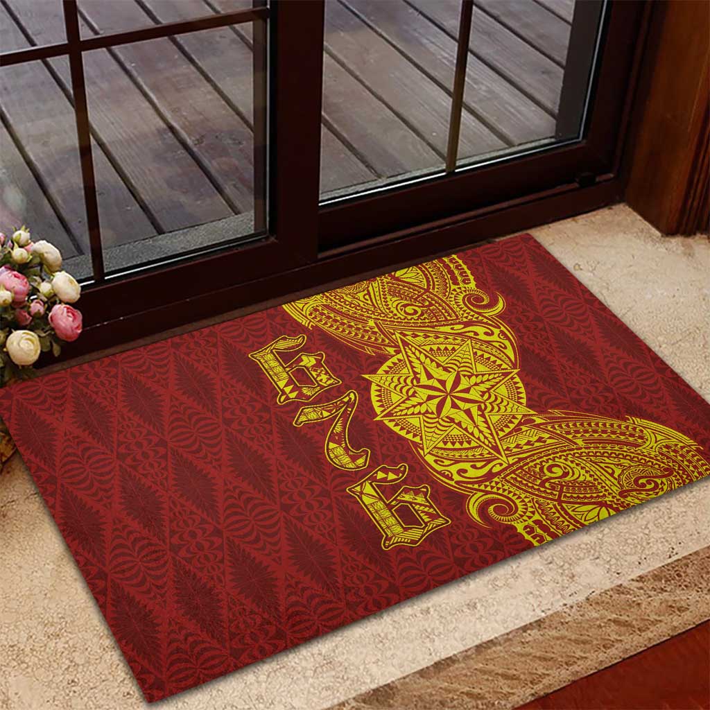 Tonga 676 Ngatu Tribal Tattoo Rubber Doormat