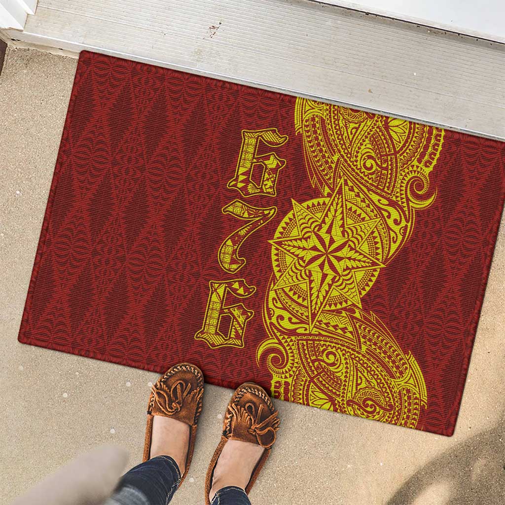 Tonga 676 Ngatu Tribal Tattoo Rubber Doormat